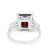 Wedding Ring Princess Cut Baguette Simulated Cubic Zirconia 925 Sterling Silver
