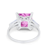 Wedding Ring Princess Cut Baguette Simulated Cubic Zirconia 925 Sterling Silver