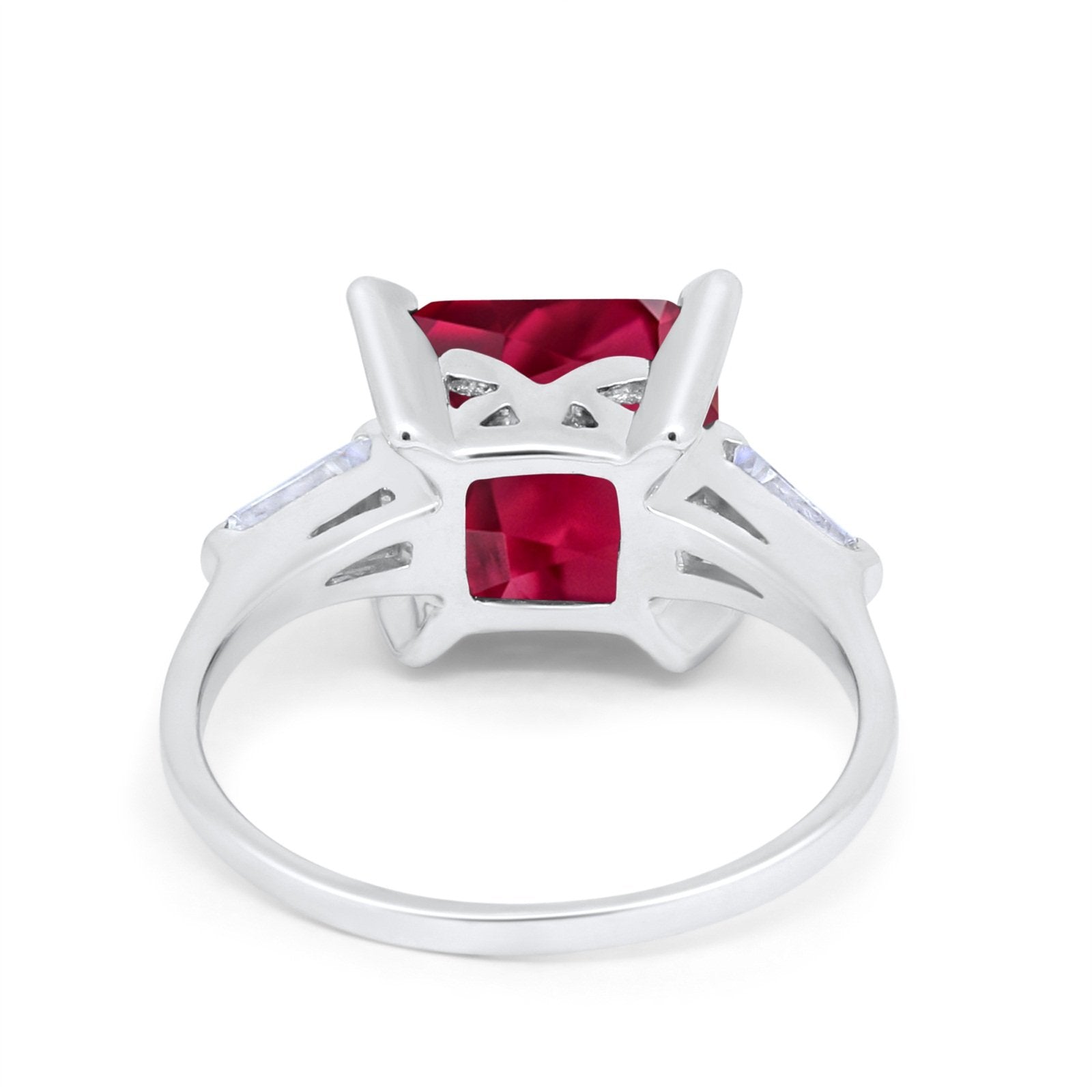 Wedding Ring Princess Cut Baguette Simulated Cubic Zirconia 925 Sterling Silver