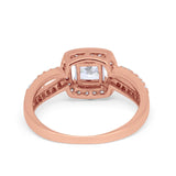 Dazzling Halo Wedding Ring Simulated Cubic Zirconia 925 Sterling Silver