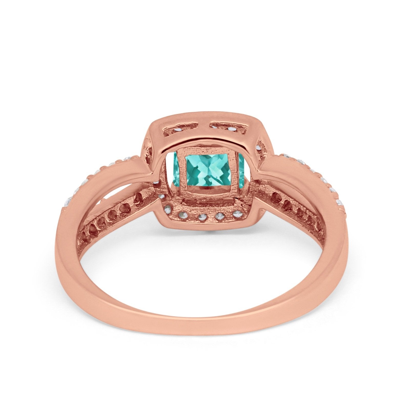 Dazzling Halo Wedding Ring Simulated Cubic Zirconia 925 Sterling Silver