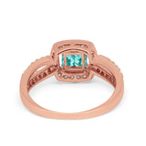 Dazzling Halo Wedding Ring Simulated Cubic Zirconia 925 Sterling Silver