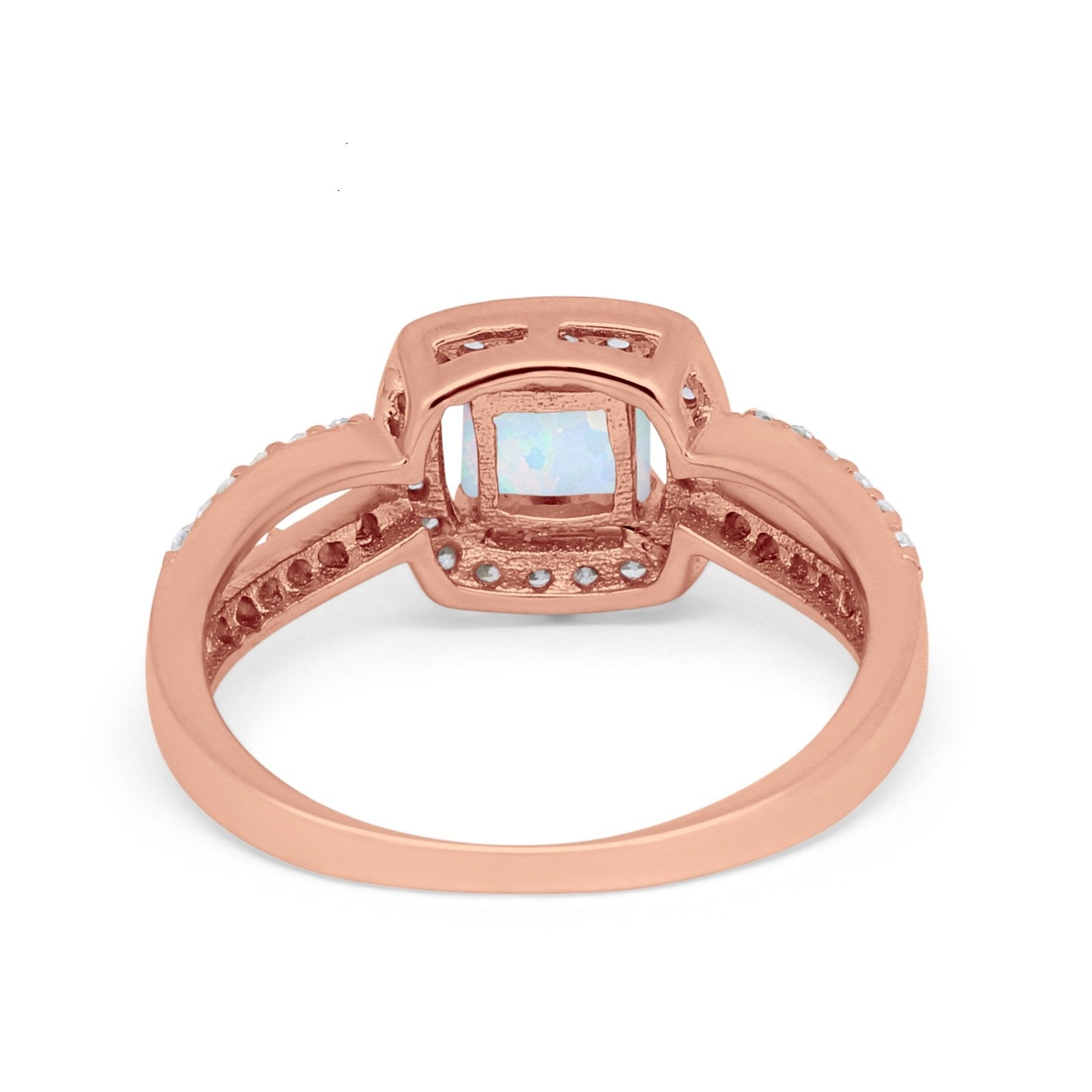 Dazzling Halo Wedding Ring Simulated Cubic Zirconia 925 Sterling Silver