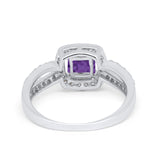Dazzling Halo Wedding Ring Simulated Cubic Zirconia 925 Sterling Silver