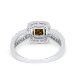 Dazzling Halo Wedding Ring Simulated Cubic Zirconia 925 Sterling Silver