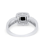 Dazzling Halo Wedding Ring Simulated Cubic Zirconia 925 Sterling Silver