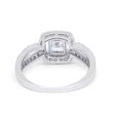 Dazzling Halo Wedding Ring Simulated Cubic Zirconia 925 Sterling Silver
