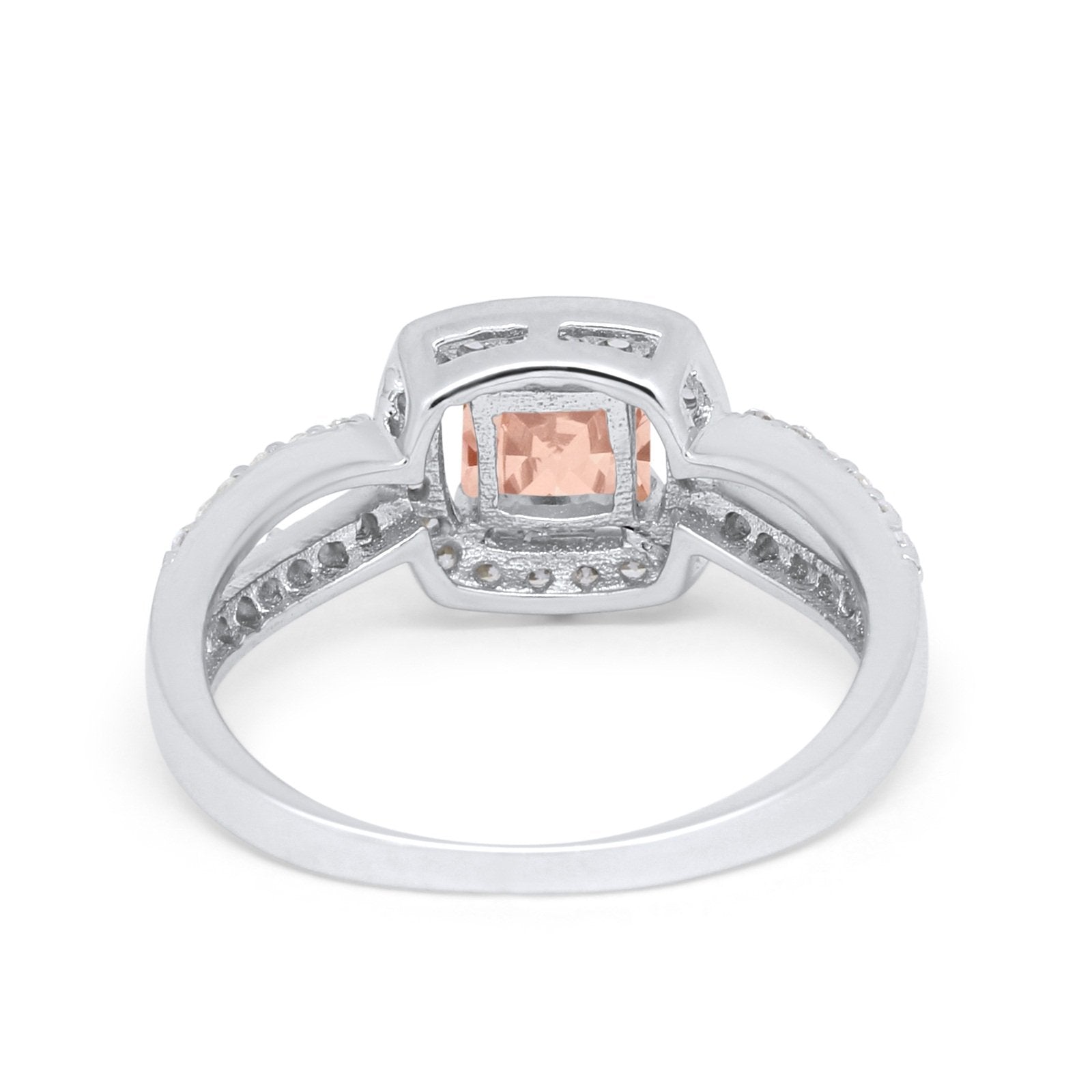 Dazzling Halo Wedding Ring Simulated Cubic Zirconia 925 Sterling Silver