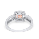 Dazzling Halo Wedding Ring Simulated Cubic Zirconia 925 Sterling Silver