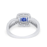 Dazzling Halo Wedding Ring Simulated Cubic Zirconia 925 Sterling Silver