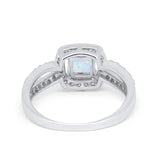 Dazzling Halo Wedding Ring Simulated Cubic Zirconia 925 Sterling Silver