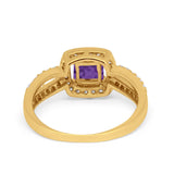 Dazzling Halo Wedding Ring Simulated Cubic Zirconia 925 Sterling Silver