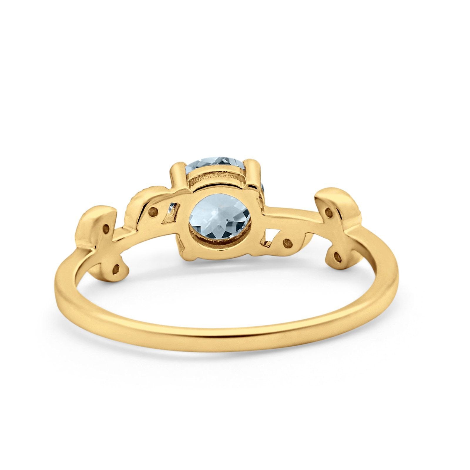 14K Gold 0.87ct Round G SI Diamond Engagement Ring Size 6.5