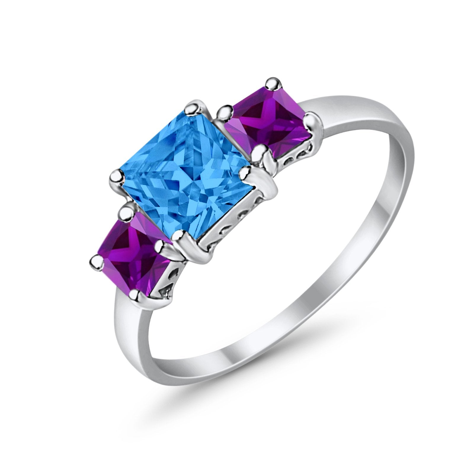 Halo Art Deco Wedding Ring Round Simulated Cubic Zirconia 925 Sterling Silver