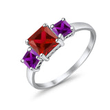 Halo Art Deco Wedding Ring Round Simulated Cubic Zirconia 925 Sterling Silver