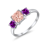 Halo Art Deco Wedding Ring Round Simulated Cubic Zirconia 925 Sterling Silver