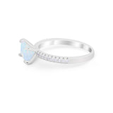 Vintage Wedding Ring Sideways Emerald Cut Round CZ 925 Sterling Silver