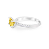 Vintage Wedding Ring Sideways Emerald Cut Round CZ 925 Sterling Silver
