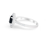 Oval Wedding Ring Vintage Round Simulated Cubic Zirconia 925 Sterling Silver
