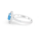 Oval Wedding Ring Vintage Round Simulated Cubic Zirconia 925 Sterling Silver