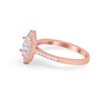 Oval Wedding Ring Vintage Round Simulated Cubic Zirconia 925 Sterling Silver