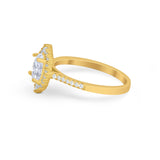 Oval Wedding Ring Vintage Round Simulated Cubic Zirconia 925 Sterling Silver