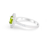 Oval Wedding Ring Vintage Round Simulated Cubic Zirconia 925 Sterling Silver