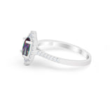 Oval Wedding Ring Vintage Round Simulated Cubic Zirconia 925 Sterling Silver