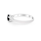 Three Stone Wedding Engagement Ring Emerald Cut Round CZ 925 Sterling Silver
