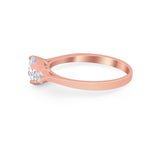 Three Stone Wedding Engagement Ring Emerald Cut Round CZ 925 Sterling Silver