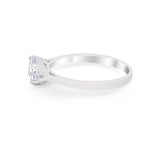 Three Stone Wedding Engagement Ring Emerald Cut Round CZ 925 Sterling Silver