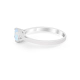 Three Stone Wedding Engagement Ring Emerald Cut Round CZ 925 Sterling Silver