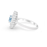 Art Deco Wedding Engagement Bridal Ring Baguette Round CZ 925 Sterling Silver