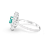 Art Deco Wedding Engagement Bridal Ring Baguette Round CZ 925 Sterling Silver