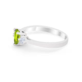 Three Stone Wedding Ring Pear Round Simulated Cubic Zirconia 925 Sterling Silver