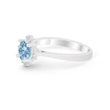 Halo Floral Art Deco Wedding Engagement Ring Round CZ 925 Sterling Silver