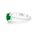 Halo Floral Art Deco Wedding Engagement Ring Round CZ 925 Sterling Silver