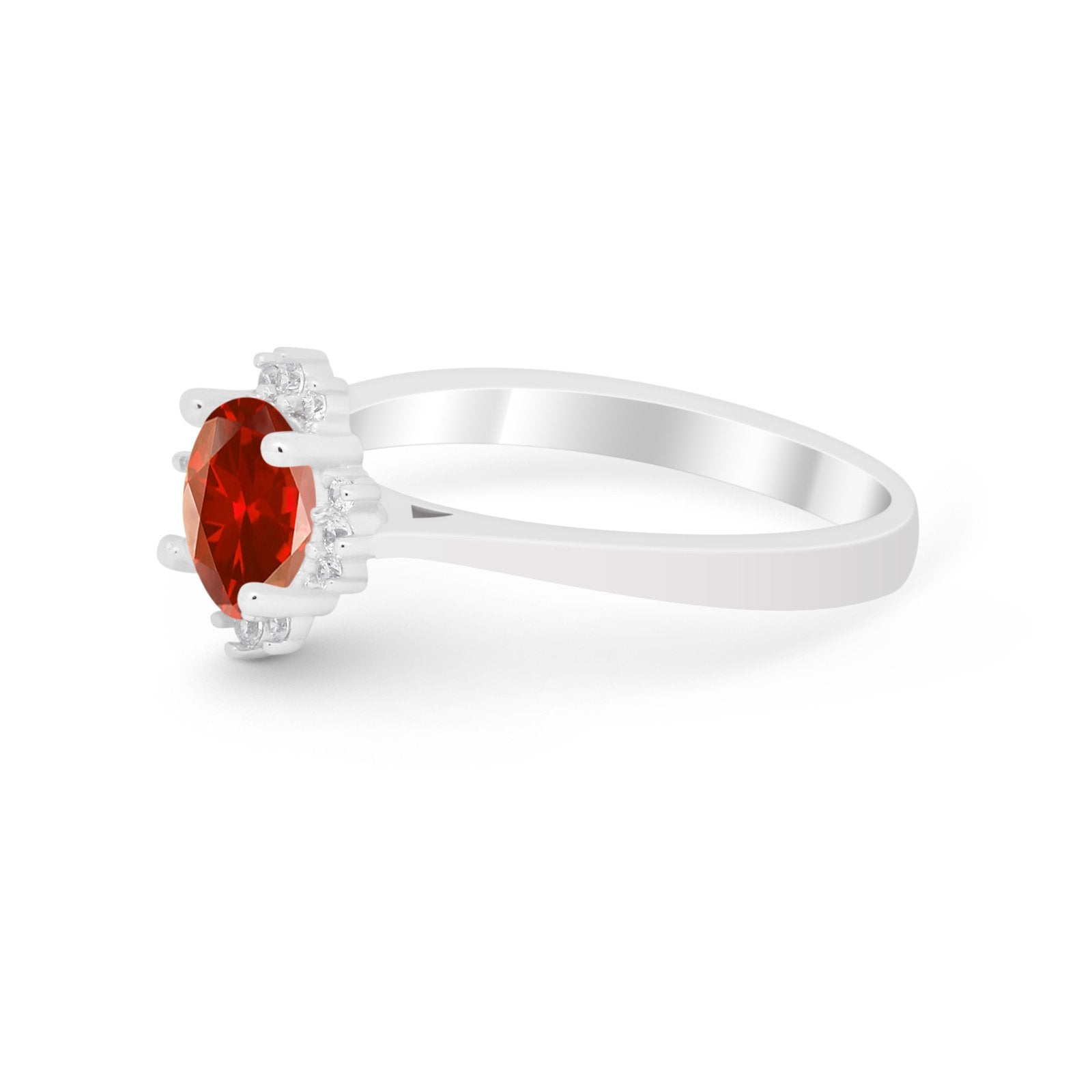 Halo Floral Art Deco Wedding Engagement Ring Round CZ 925 Sterling Silver