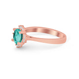 Halo Floral Art Deco Wedding Engagement Ring Round CZ 925 Sterling Silver