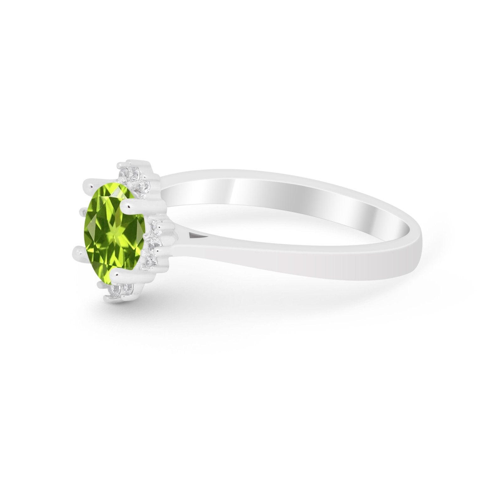 Halo Floral Art Deco Wedding Engagement Ring Round CZ 925 Sterling Silver