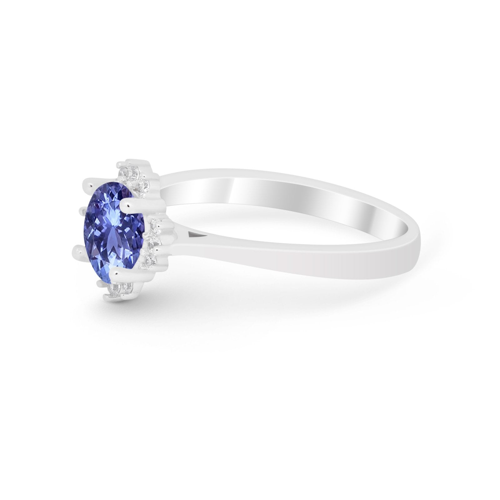 Halo Floral Art Deco Wedding Engagement Ring Round CZ 925 Sterling Silver