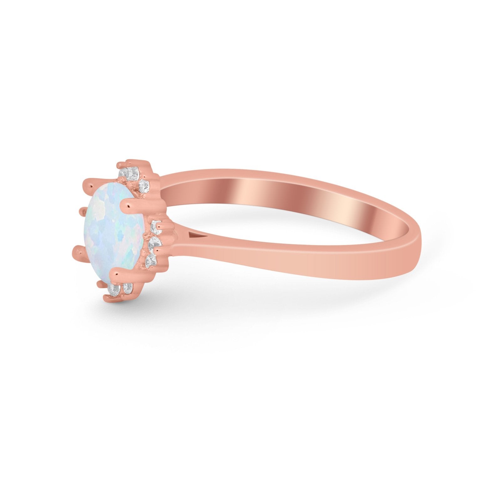Halo Floral Art Deco Wedding Engagement Ring Round CZ 925 Sterling Silver