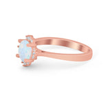 Halo Floral Art Deco Wedding Engagement Ring Round CZ 925 Sterling Silver