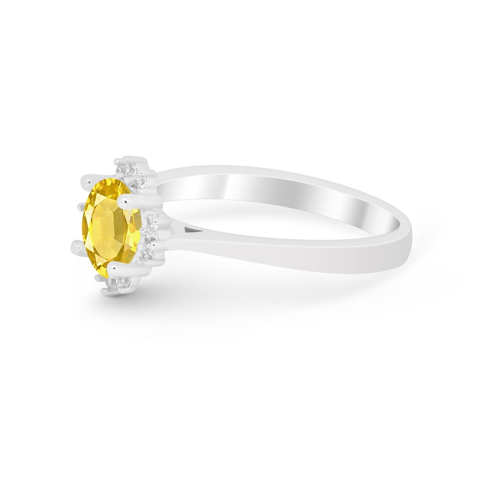 Halo Floral Art Deco Wedding Engagement Ring Round CZ 925 Sterling Silver