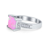 Cushion Cut Wedding Ring Simulated Cubic Zirconia Accent 925 Sterling Silver