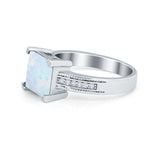 Cushion Cut Wedding Ring Simulated Cubic Zirconia Accent 925 Sterling Silver