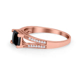 Princess Cut Wedding Ring Simulated Cubic Zirconia 925 Sterling Silver