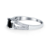 Princess Cut Wedding Ring Simulated Cubic Zirconia 925 Sterling Silver