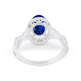 Art Deco Twisted Shank Wedding Ring Oval Round Cubic Zirconia 925 Sterling Silver