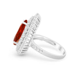 Teardrop Cocktail Ring Pear Round Cubic Zirconia 925 Sterling Silver